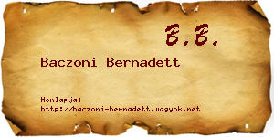 Baczoni Bernadett névjegykártya